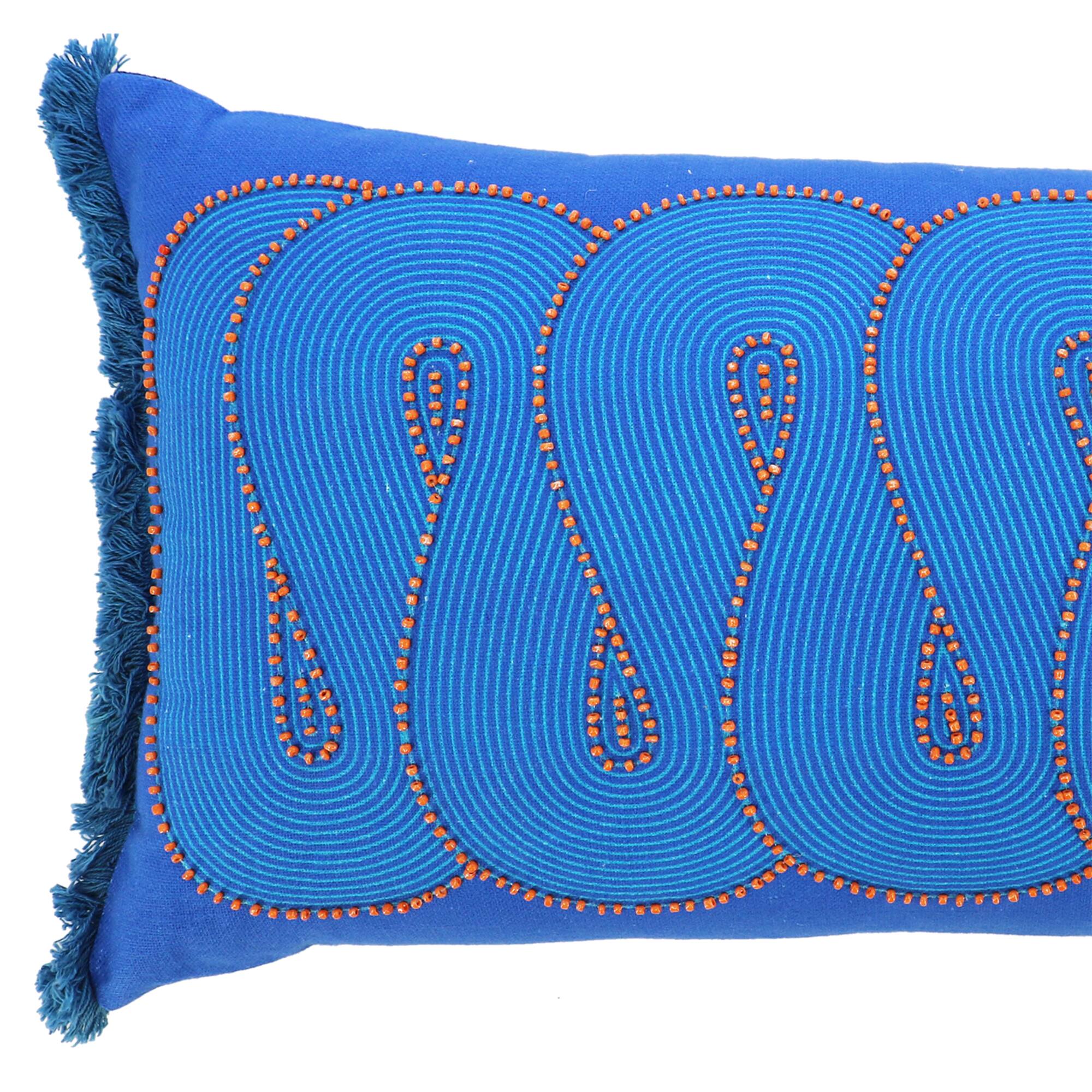 Jonathan Adler x Michaels 12" x 20" Blue Swirl Stripe Pillow